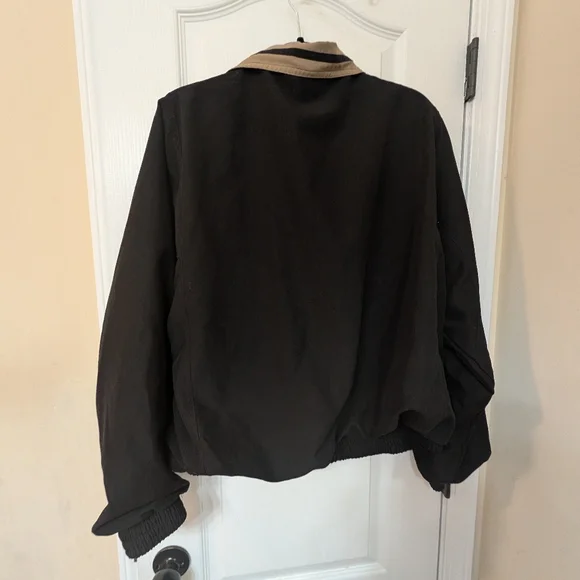 Roundtree & Yorke Black and Tan Pullover Quarter Zip Jacket with Matching Pants - Picture 5 of 16